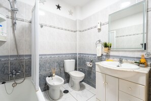 Towels, soap, toilet paper