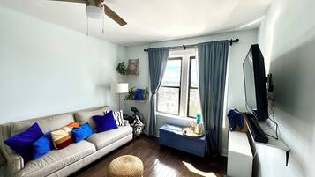 Smart TV, books, stereo