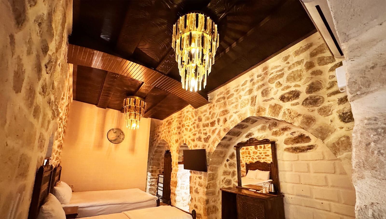 Family Quadruple Room, Courtyard View | Laptop workspace, blackout curtains, iron/ironing board, free WiFi