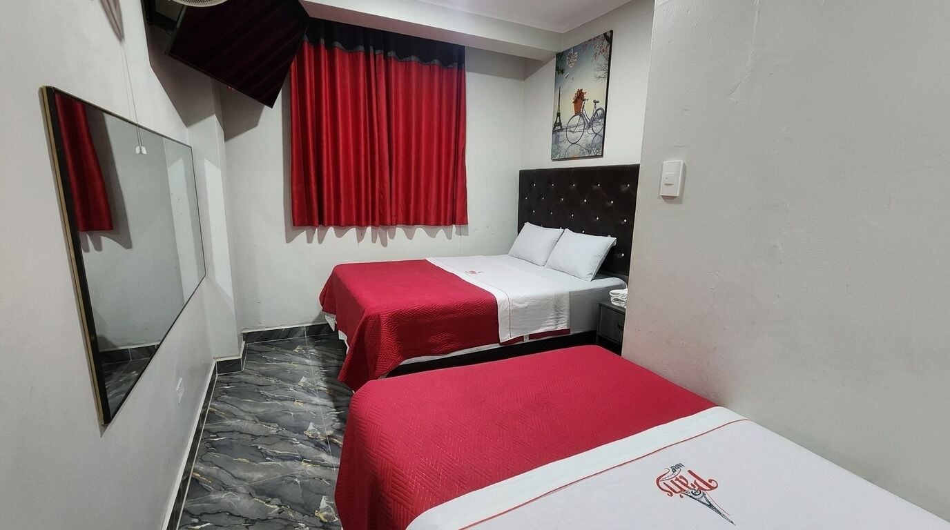 Phòng 2 giường đơn dành cho gia đình, 2 giường cỡ queen, quang cảnh thành phố | Bộ trải giường bằng vải cotton Ai Cập, bộ đồ giường cao cấp 