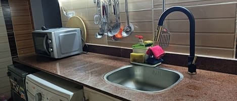 Microwave, oven, stovetop, dishwasher