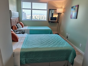 2 bedrooms, premium bedding, pillowtop beds, individually decorated