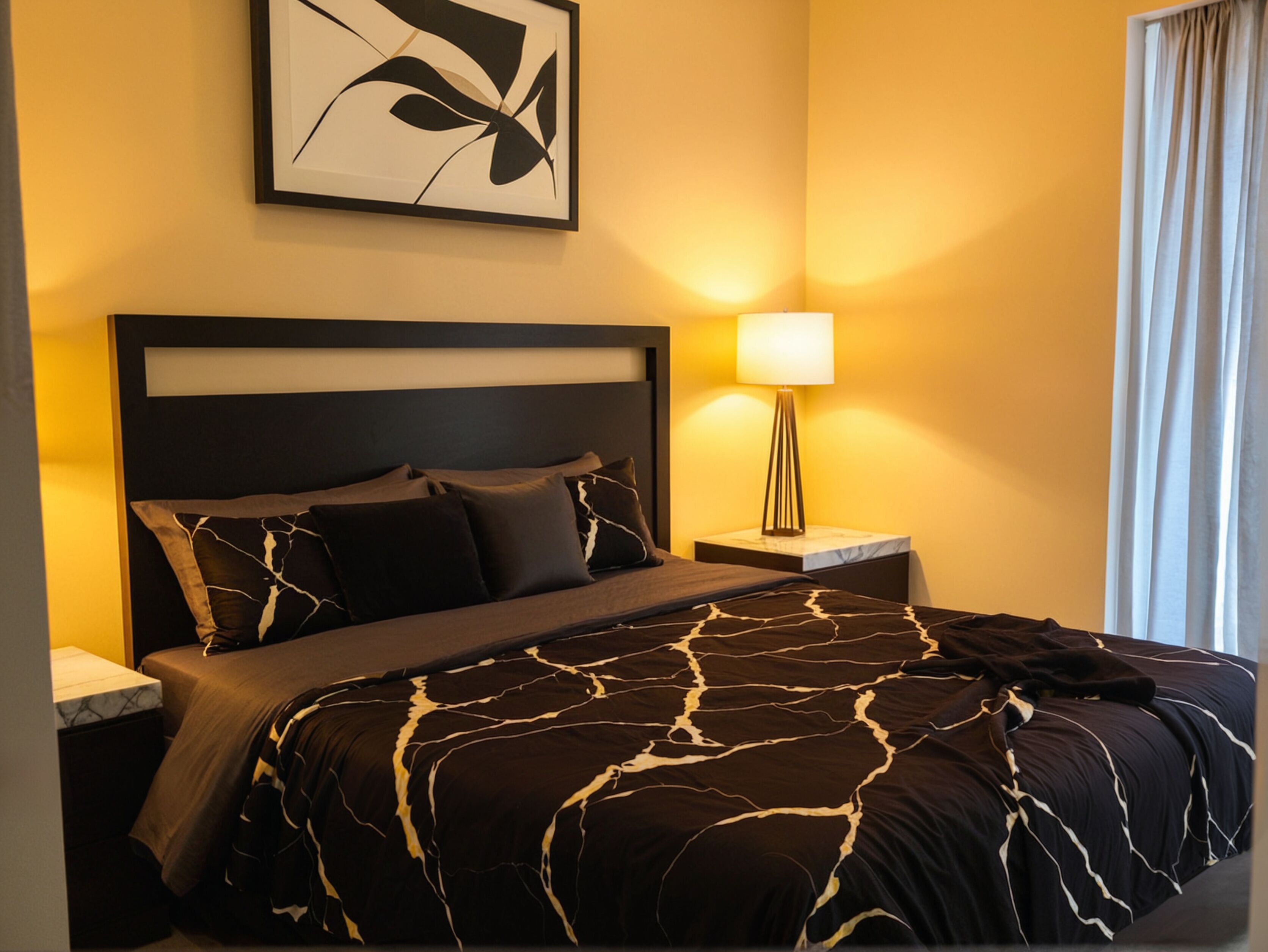 高級寢具、舒適加層、獨特裝潢、布置獨特