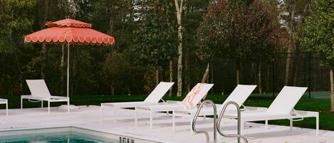 Outdoor pool, open 6:00 AM to 10:00 PM, pool umbrellas, sun loungers