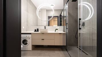Hair dryer, towels