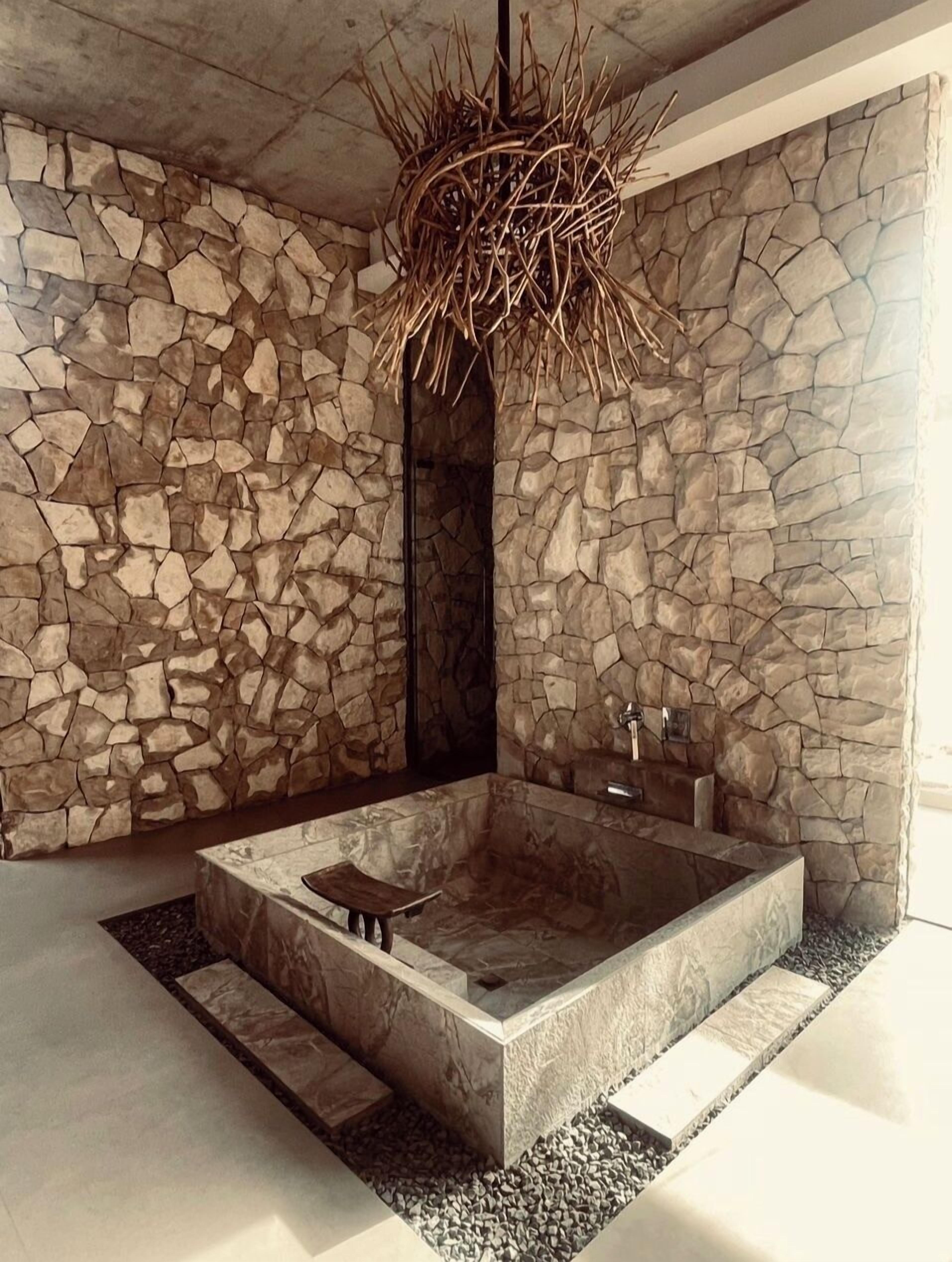 Separate tub and shower, free toiletries, hair dryer, slippers