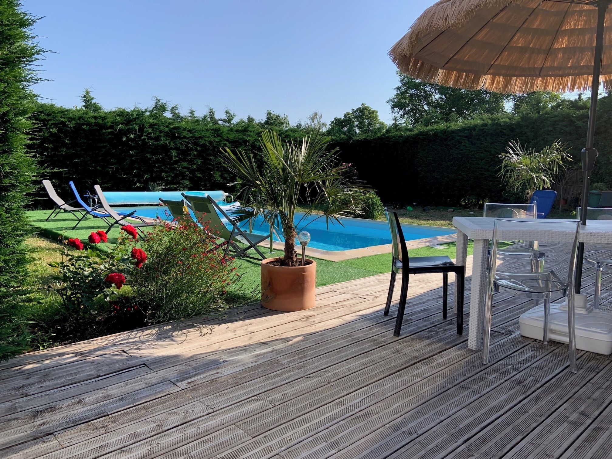 Piscine extérieure, piscine chauffée