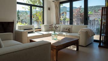 TV, fireplace, table tennis