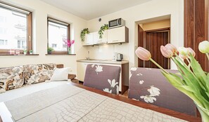 Apartment, Balcony | Private kitchenette | Electric kettle
