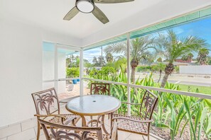 Outdoor dining - NEW LISTING! Village Breeze III - Heated Pool, Private Patio, Village and Beach! (Siesta Key)
