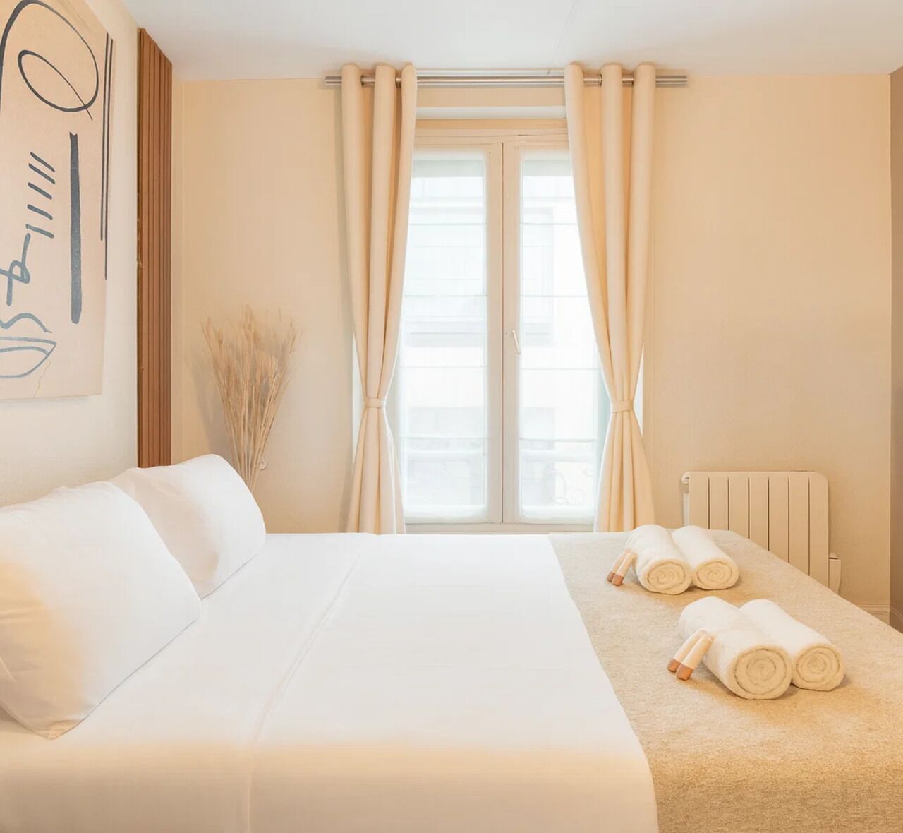 Blackout drapes, iron/ironing board, travel crib, free WiFi