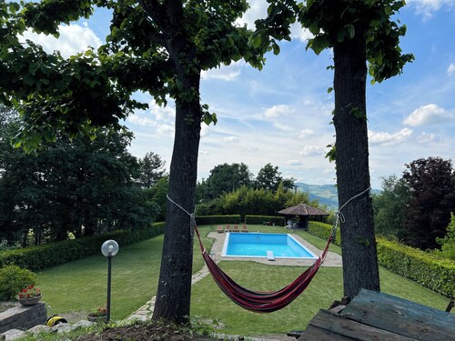 Tenuta il Bricco, luxury villa with private pool and park, panoramic view.