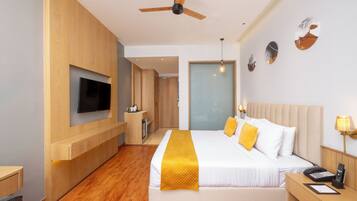 In-room safe, laptop workspace, blackout drapes, soundproofing