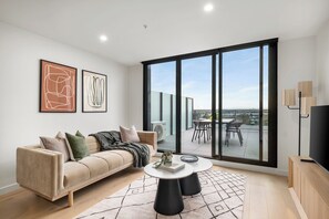 Living area - Hobson Apartments by Urban Rest (Spotswood)