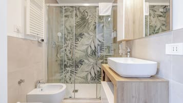Dusche, Haartrockner, Bidet, HandtĂŒcher