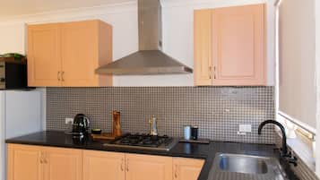 Fridge, microwave, oven, toaster