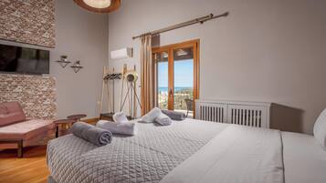 Apartemen, pemandangan laut | Setrika/meja setrika dan Wi-Fi gratis