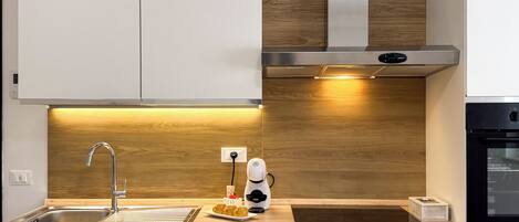 Fridge, oven, stovetop, dishwasher