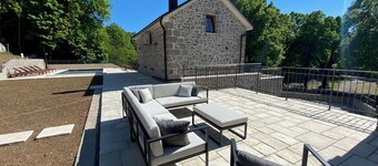 Rustic stone house-Casa Tilia-with pool and sauna, in peaceful village near sea.