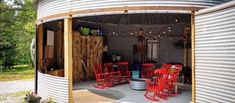 Unique Midwest stay in two story grain bins! Sleeps 8  in a 2-story grain bins