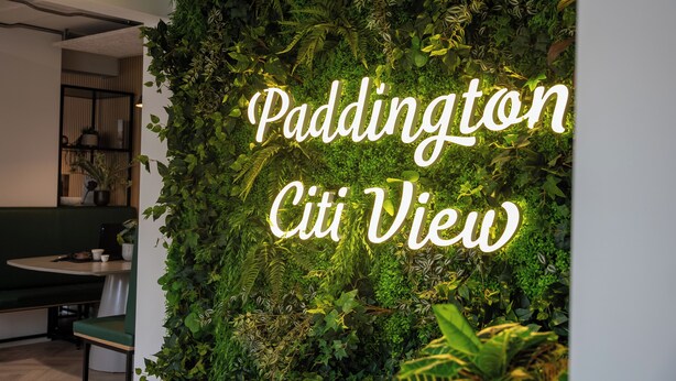 A wall with greenery and the text "Paddington Citi View". - Student Only, Elegant Bronze Studio in Paddington (London)