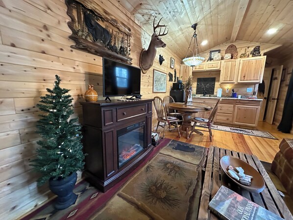Smart TV, fireplace