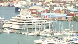 A marina with multiple boats docked, surrounded by residential buildings and greenery. - Standard Room main house (Mount Nesbit)