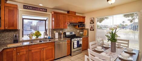 Microwave, oven, stovetop, dishwasher