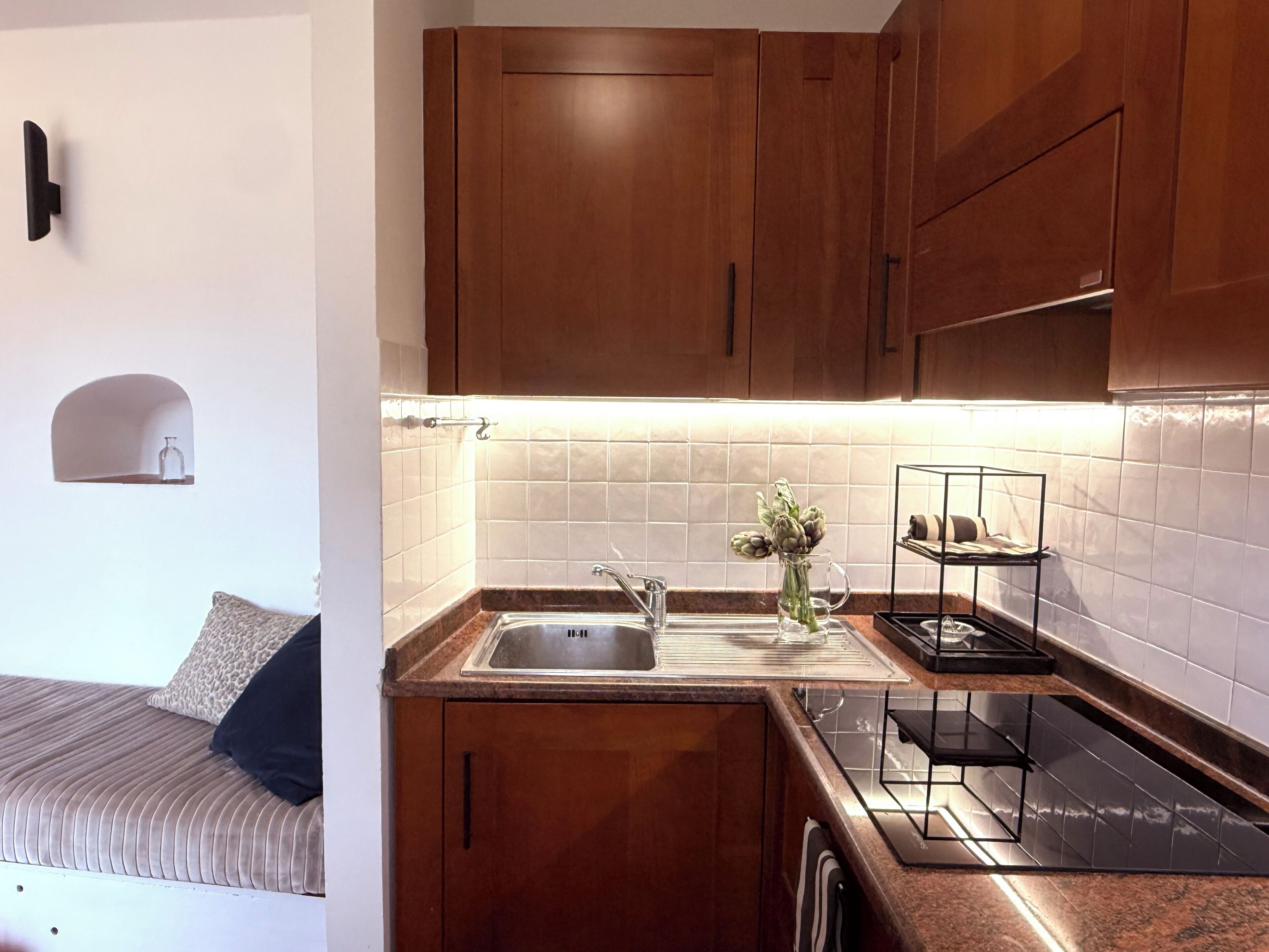 Leilighet, balkong, sjøutsikt | Eget kjøkken