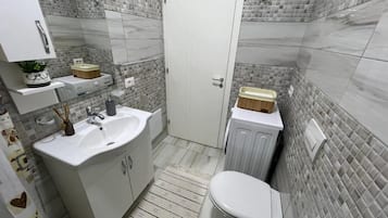 Ducha, secador de pelo, bidet, toallas