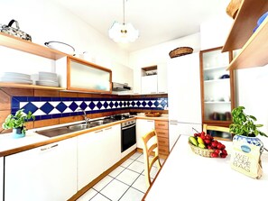 Fridge, oven, stovetop, dishwasher