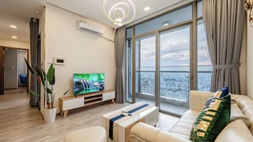 Royal Apartment, 2 Bedrooms, Balcony, City View | Living area | Flat-screen TV