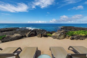 Sun-loungers, beach towels