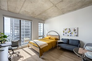 Desk, free WiFi, bed sheets
