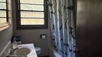 シャワー、ヘアドライヤー、タオル、トイレットペーパー