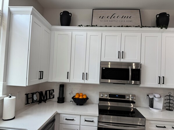 Microwave, oven, stovetop, dishwasher