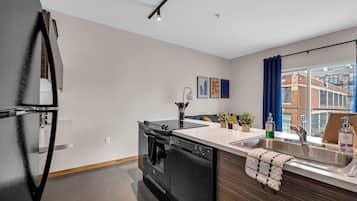 Fridge, oven, stovetop, dishwasher