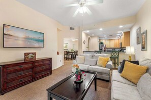 Condo, Multiple Beds, Balcony, Garden View (Caribe Cove Breeze) | Living area | 42-inch flat-screen TV with digital channels - Caribe Cove Breeze Sleeps 6 (Kissimmee)
