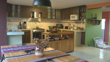 Fridge, microwave, coffee/tea maker, electric kettle