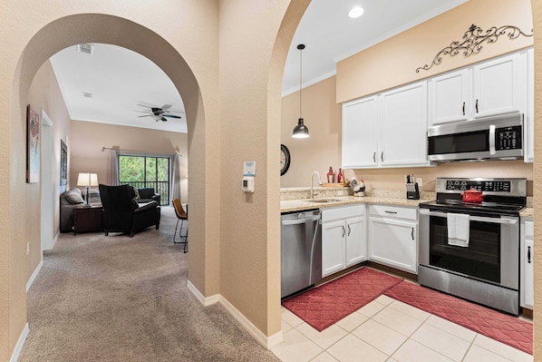 Condo, Multiple Beds, Balcony, Garden View (Homey Nature Escape) | Private kitchen - Homey Nature Escape Sleeps 6! (Kissimmee)