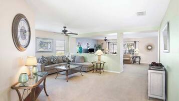 House, Multiple Beds, Pool Access, Pool View (Magic Oasis Retreat) | Living area | 42-inch flat-screen TV with digital channels