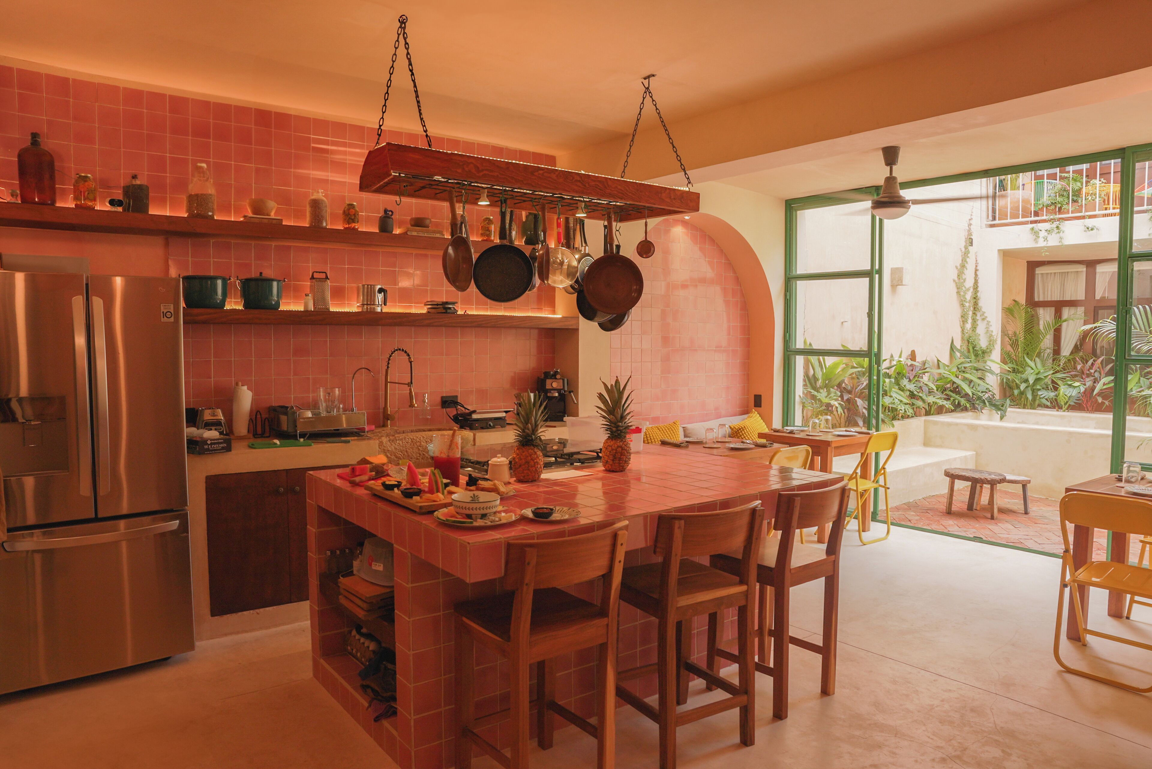 Mini-fridge, microwave, oven