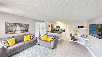 Condo, Multiple Beds, Kitchen (Playing Hooky) | Living area | 42-inch flat-screen TV with digital channels