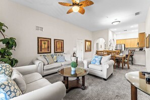 Condo, Multiple Beds, Balcony, Garden View (Slice Of Sunshine At Caribe Cove) | Living area | 42-inch flat-screen TV with digital channels