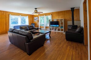 Una Smart TV, una chimenea