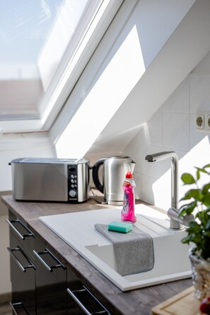 Fridge, oven, stovetop, dishwasher