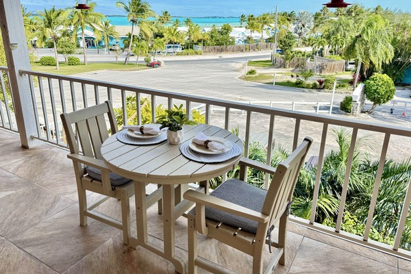 Have your morning coffee from our ocean view balcony with comfortable seating.
