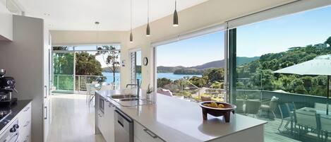 Microondas, horno, placa de cocina y lavavajillas