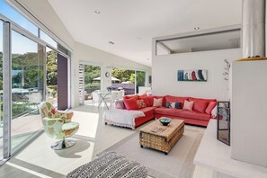 Smart TV y chimenea 