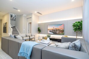 Smart TV, video games, stereo